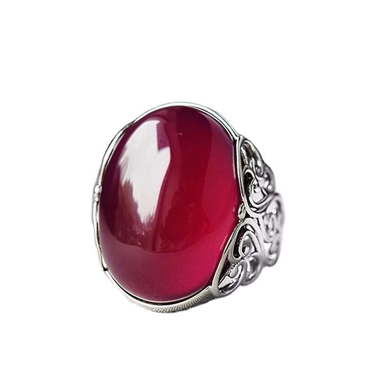 Women's Open Crown Diamond Hollow Pattern Adjustable Ethnic Rings