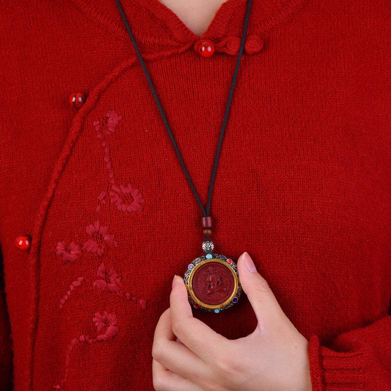Buddha Statue Cinnabar Niche For Of The Zodiac Guardian Pendants