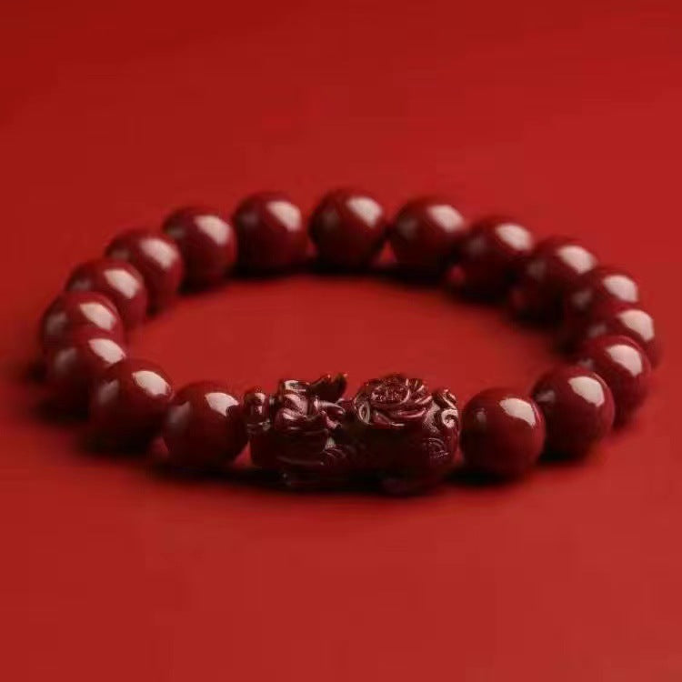 Men's Cinnabar Life Purple Gold Sand Buddha Bracelets