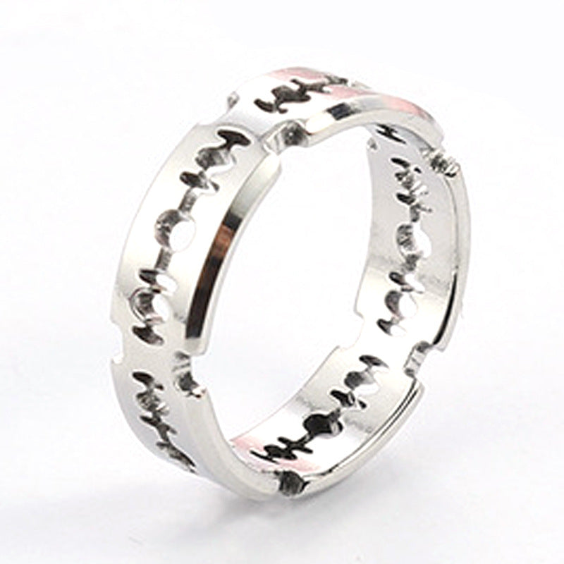 Men's Stainless Steel Titanium Cutting Blade Hip Rings