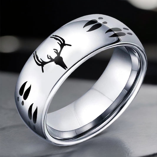 Men's Jewelry Deer Head Track Stainless Steel Rings