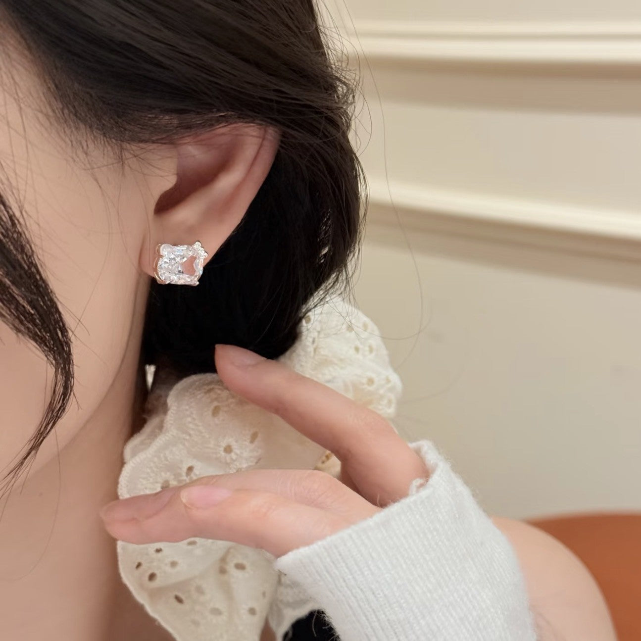 Shiny Sweet Simple Elegant Personality High Sense Stud Earrings