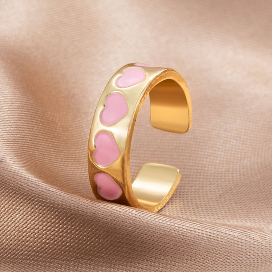 Simple Metal Heart Creative Personality Total Rings