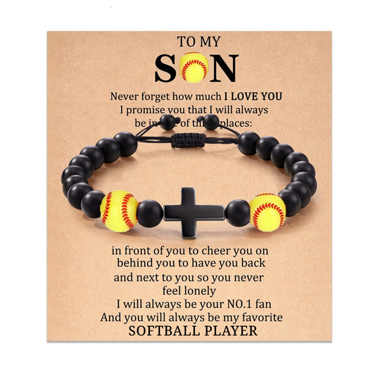 Carrying Strap Sports Style Ball Black Stone Beads Beaded Bracelets