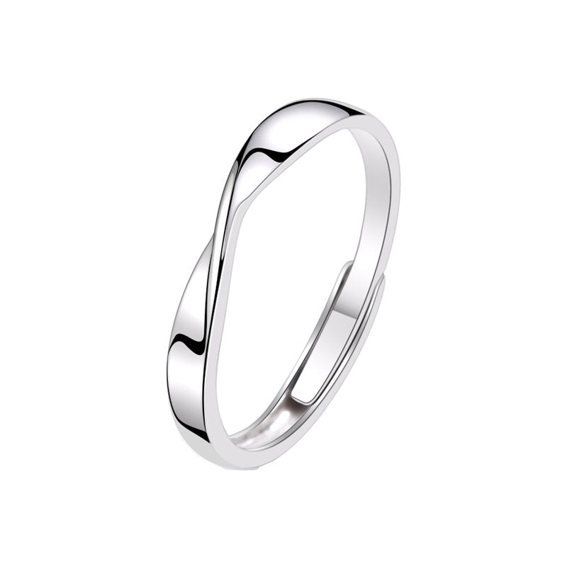 Women's & Men's One Pair Simple Twisted String Open Rings