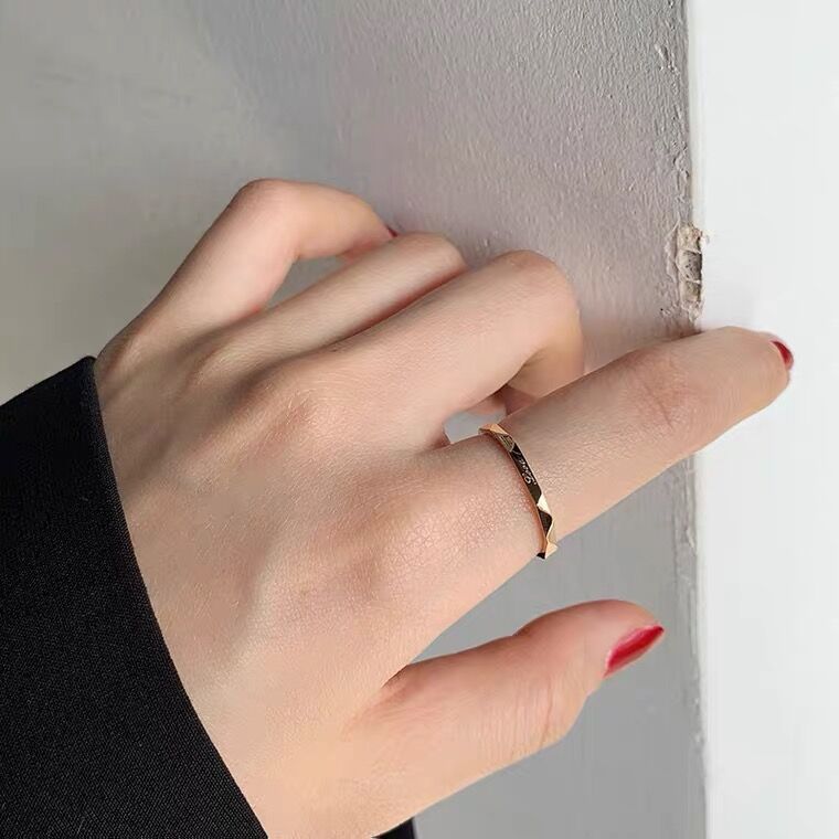 Design Letter Element Titanium Steel Female Fashion Stylish Rings