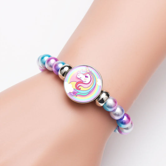 Children's Creative Cartoon Unicorn Telescopic Pegasus Rainbow Bracelets