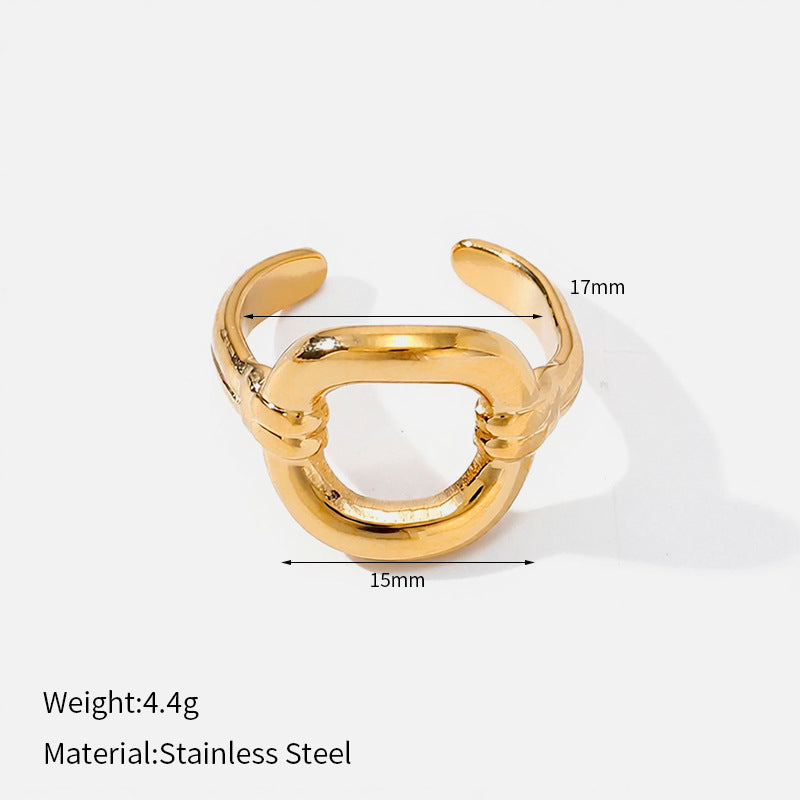 Lux White Shell Female Niche Gold-plated Design Four-leaf Ring