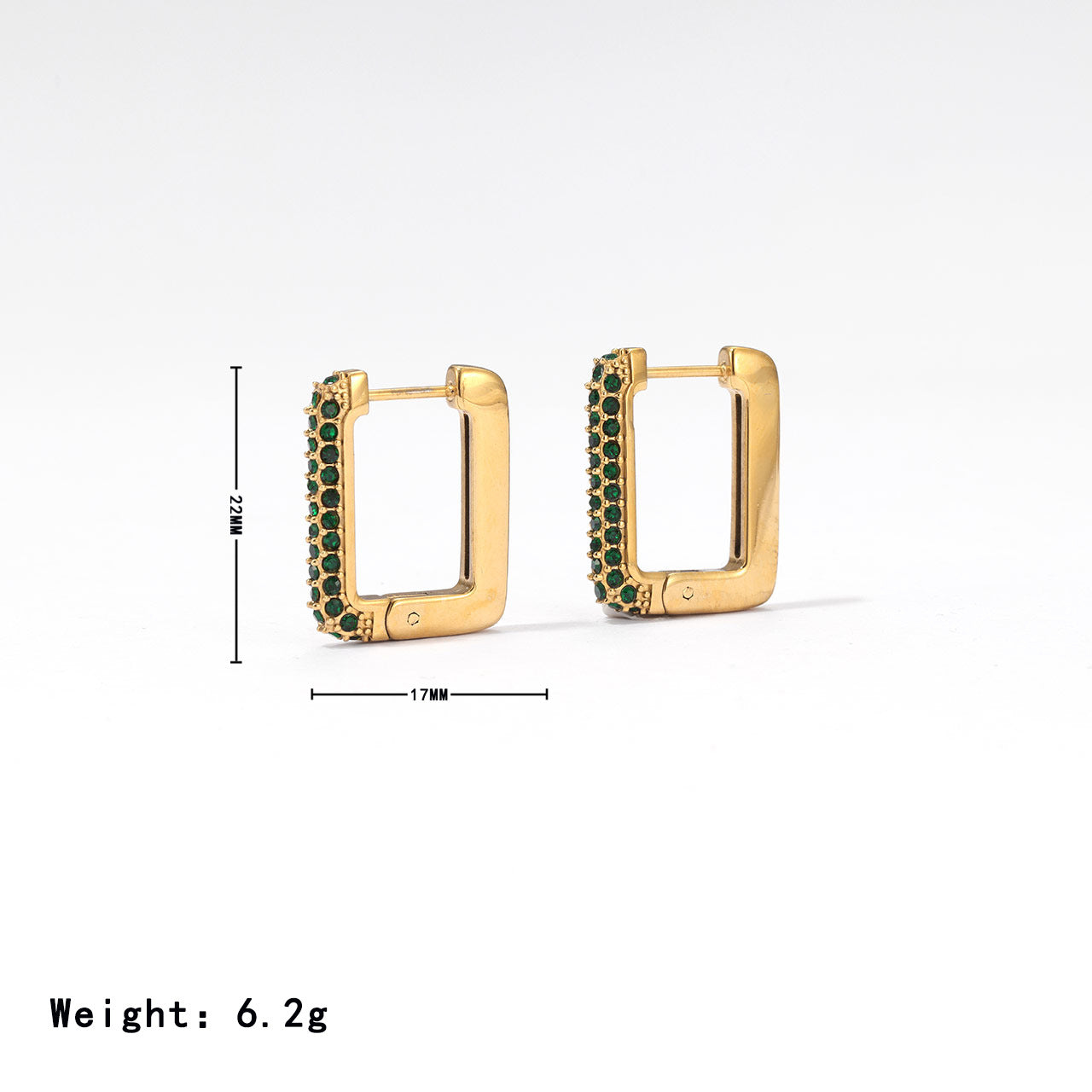 Square Fashion Ear Clips Advanced Design Earrings