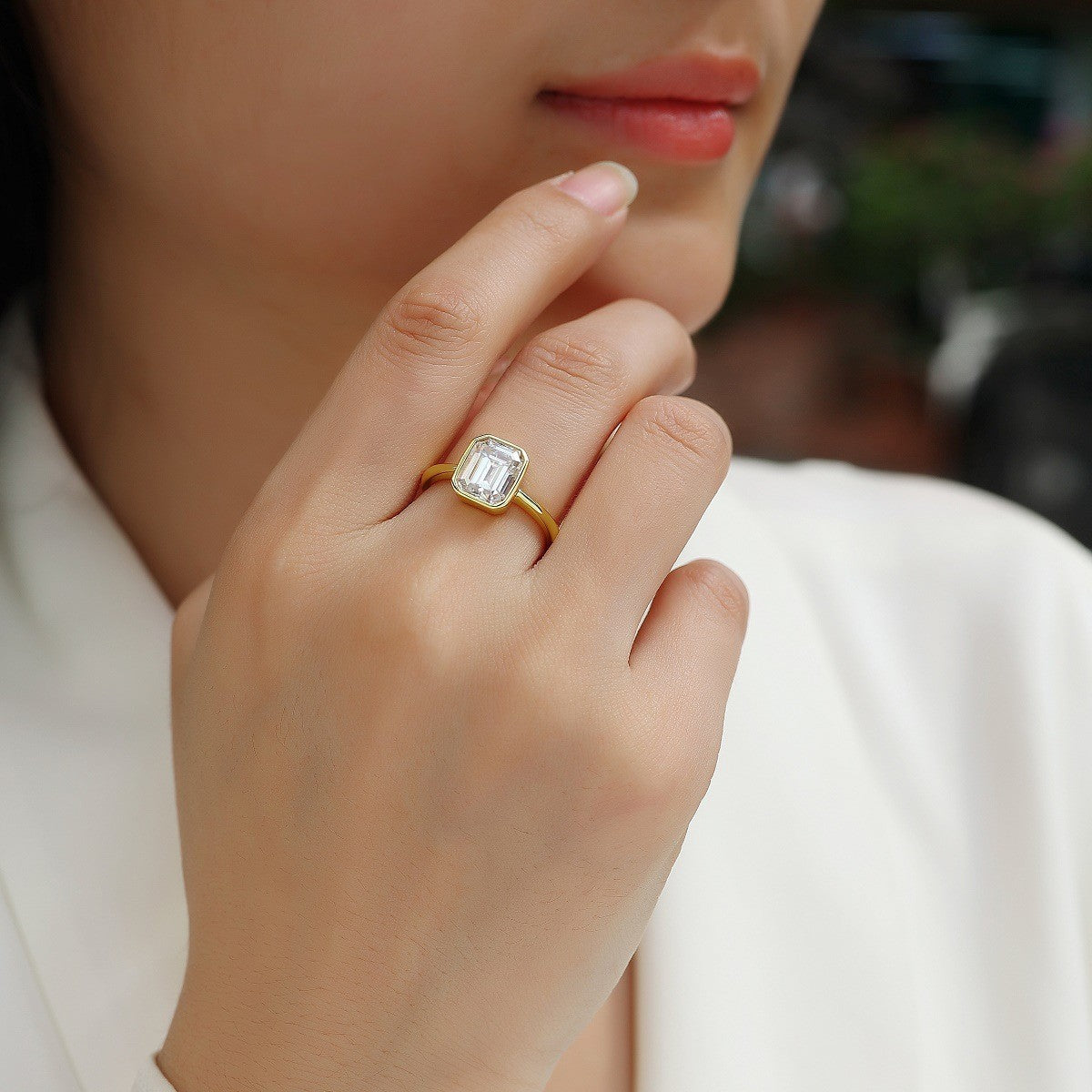 Golden Simple Style Sier Female Niche Rings