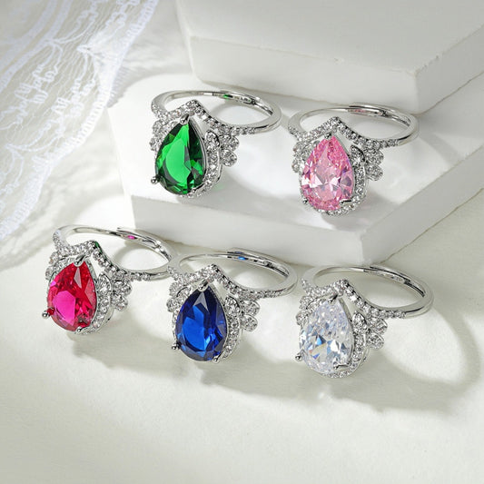 Fashion Crown High-grade Zircon Temperament Natural Rings