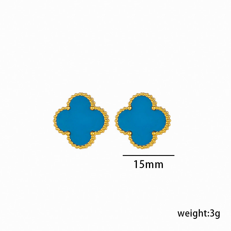 Four-leaf Clover Titanium Steel Ear Female Earrings