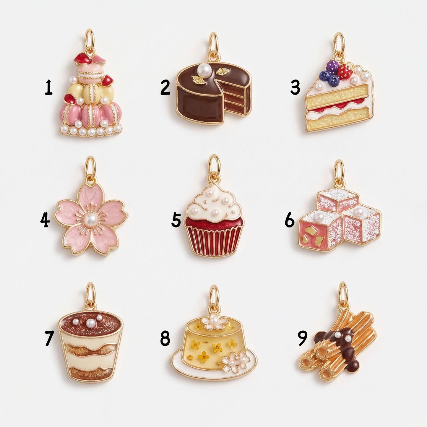 Fashion Popular Small Exquisite Gourmet Cake Color Copper Pendants