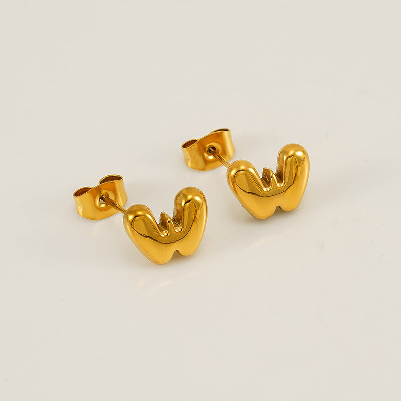 Women's Elegant Titanium Steel Stainless Gold-plated Mini Earrings