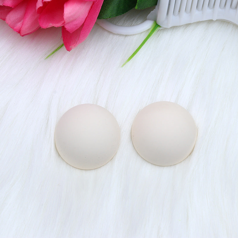 Color Round Circle Three-dimensional Spray Paint Simple Fashion Earrings