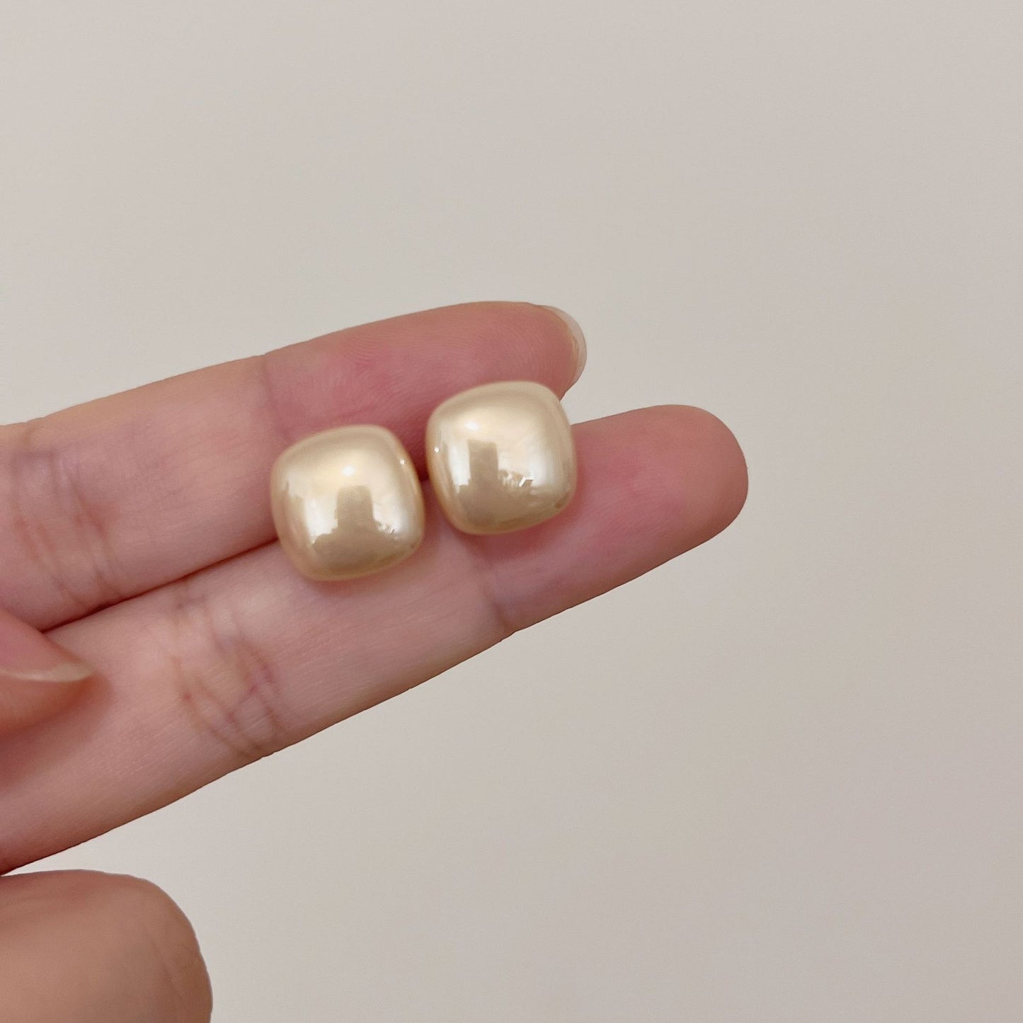 Korean Style Square Pearl Light Luxury Earrings