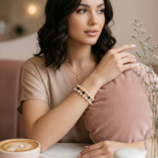 Personalized Design Affordable Luxury Fashion Elastic String Four-leaf Bracelet