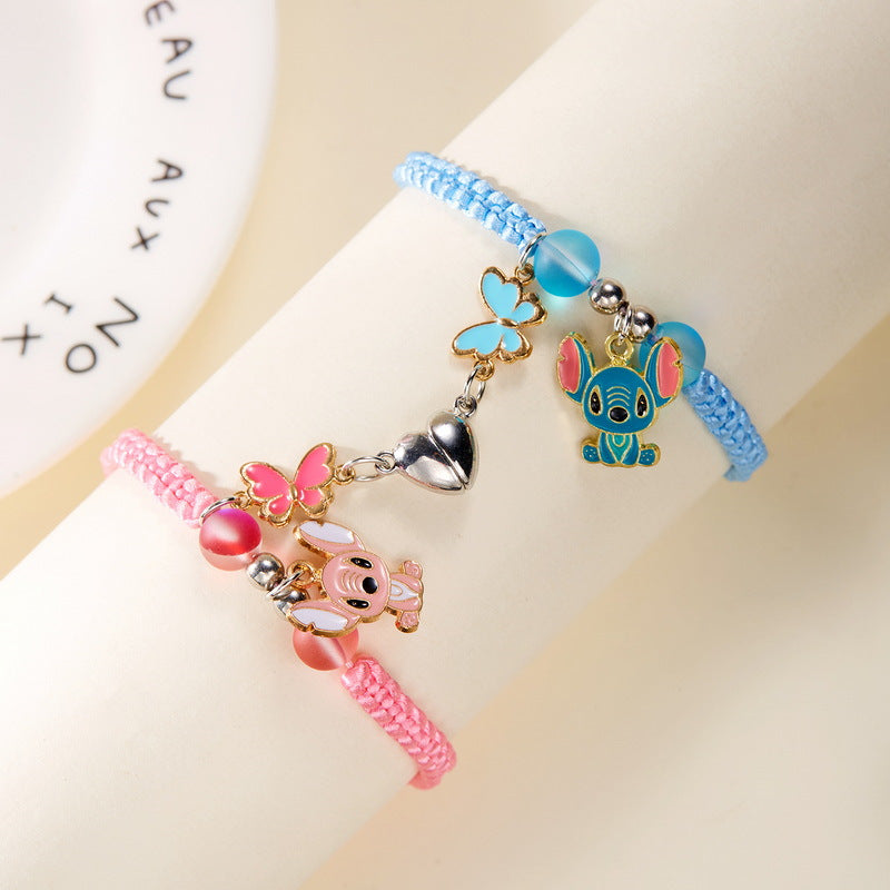 Fashion Stitch Creative Love Heart Magnetic Bracelets