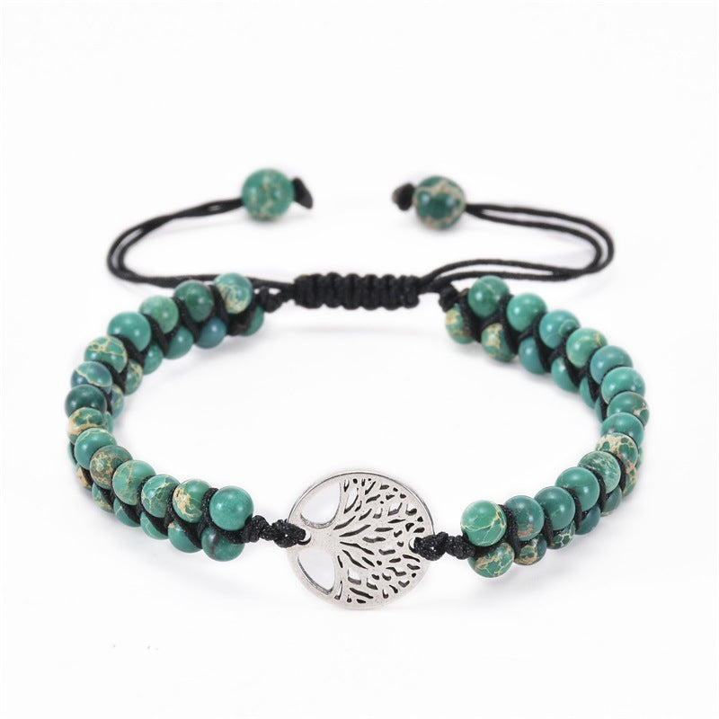 Natural Stone Woven Double Layer Turquoise Bracelets