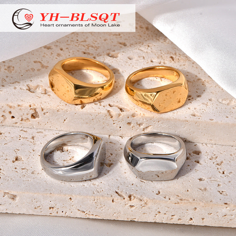 Nordic Light Luxury Simplicity Trendy Oval Flat Hot Rings