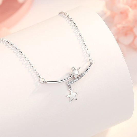 Women's Temperamental Minority Design Sense Smile Sterling Sier Necklaces