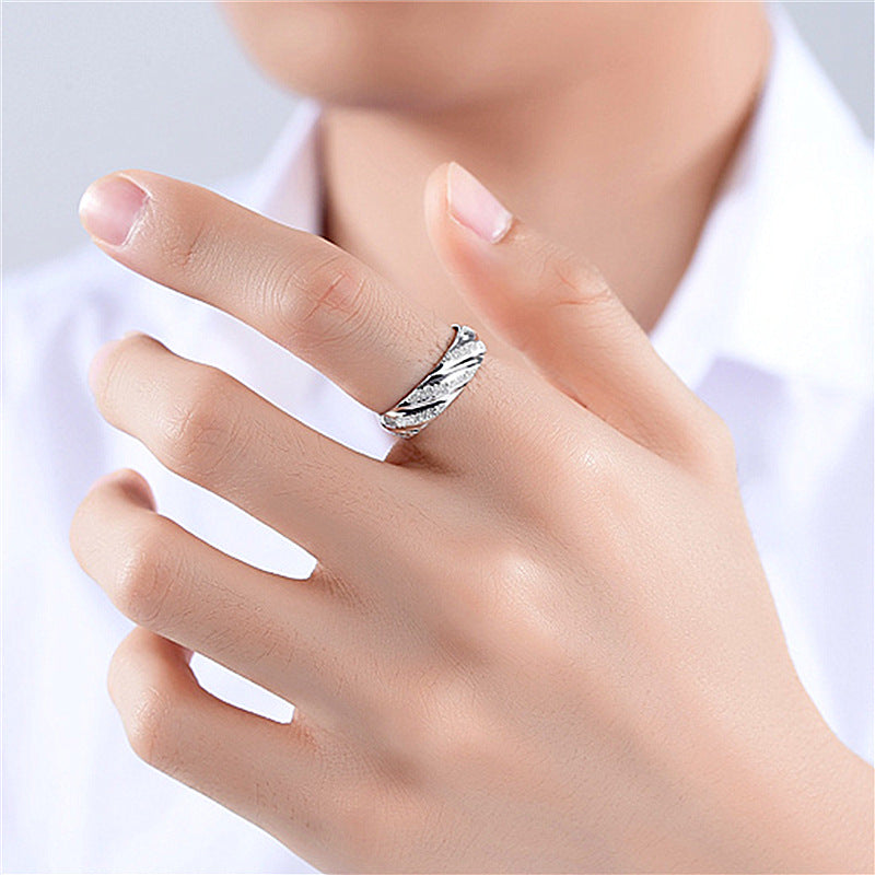 Men's Sand Meteor Shower Trendy Open Mobius Rings