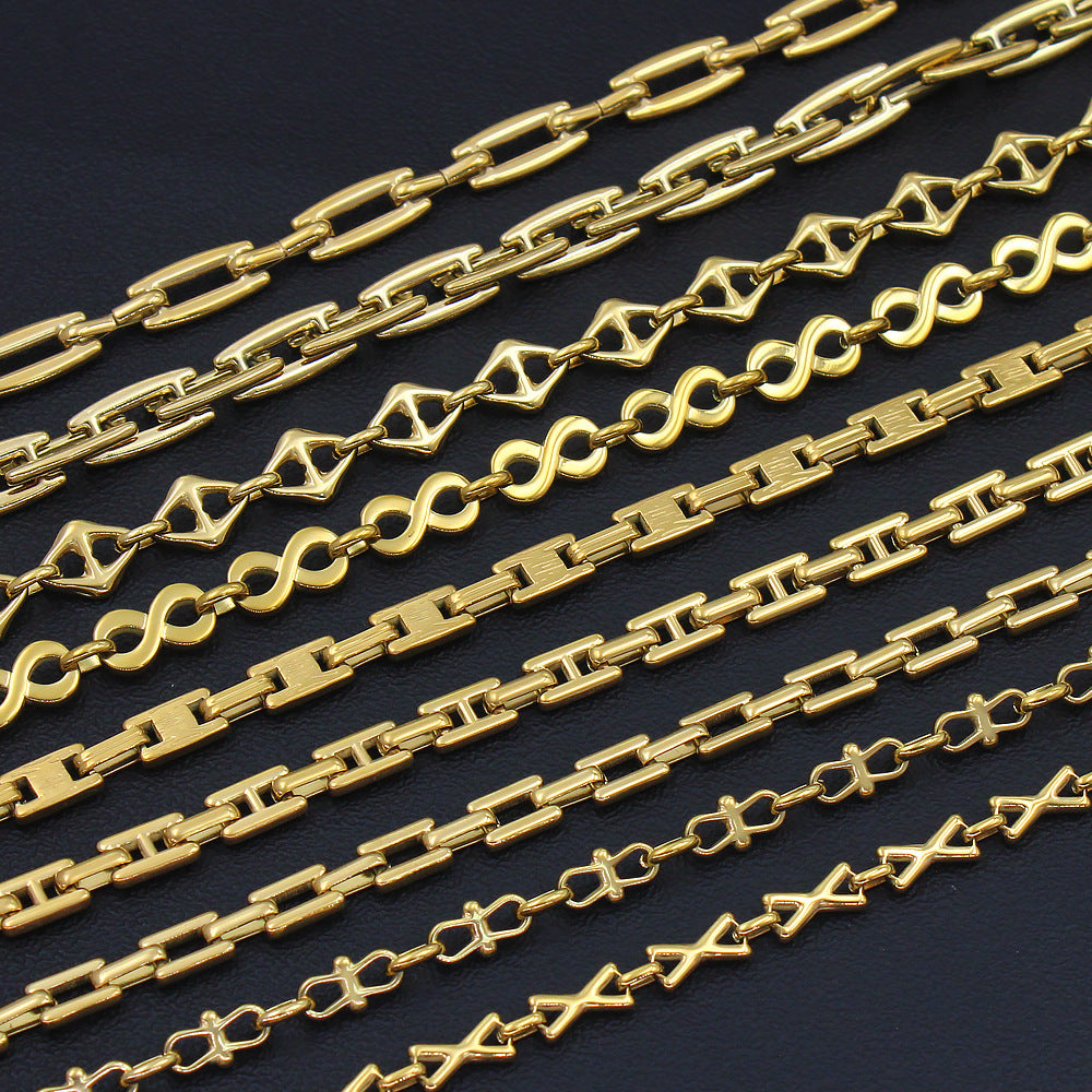 Trendy Stainless Gold Handmade Chain Waterproof Jewelry Set