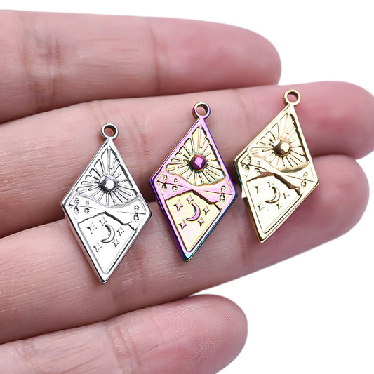 Steel Ornament Diamond Block Parts Vintage Necklaces