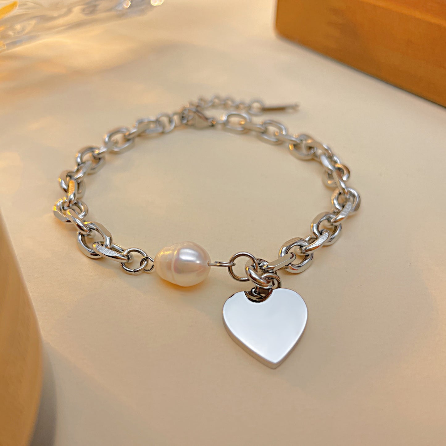 Popular Stainless Steel Love Titanium Peach Bracelets