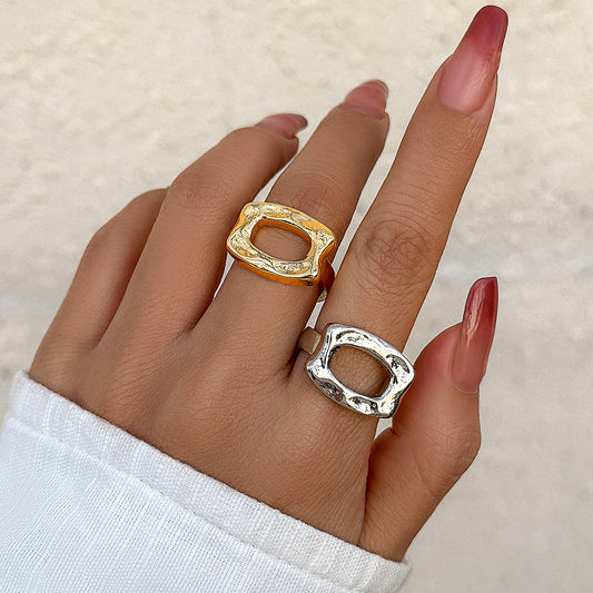 Women's Minimalist Bowknot Double Finger Exaggerated French Rings