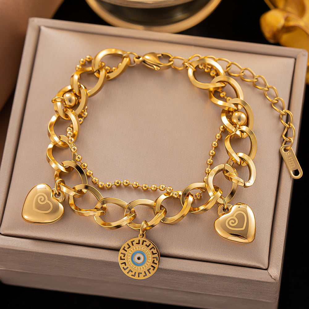 Stainless Steel Female Gold Plated Ornament Bracelets