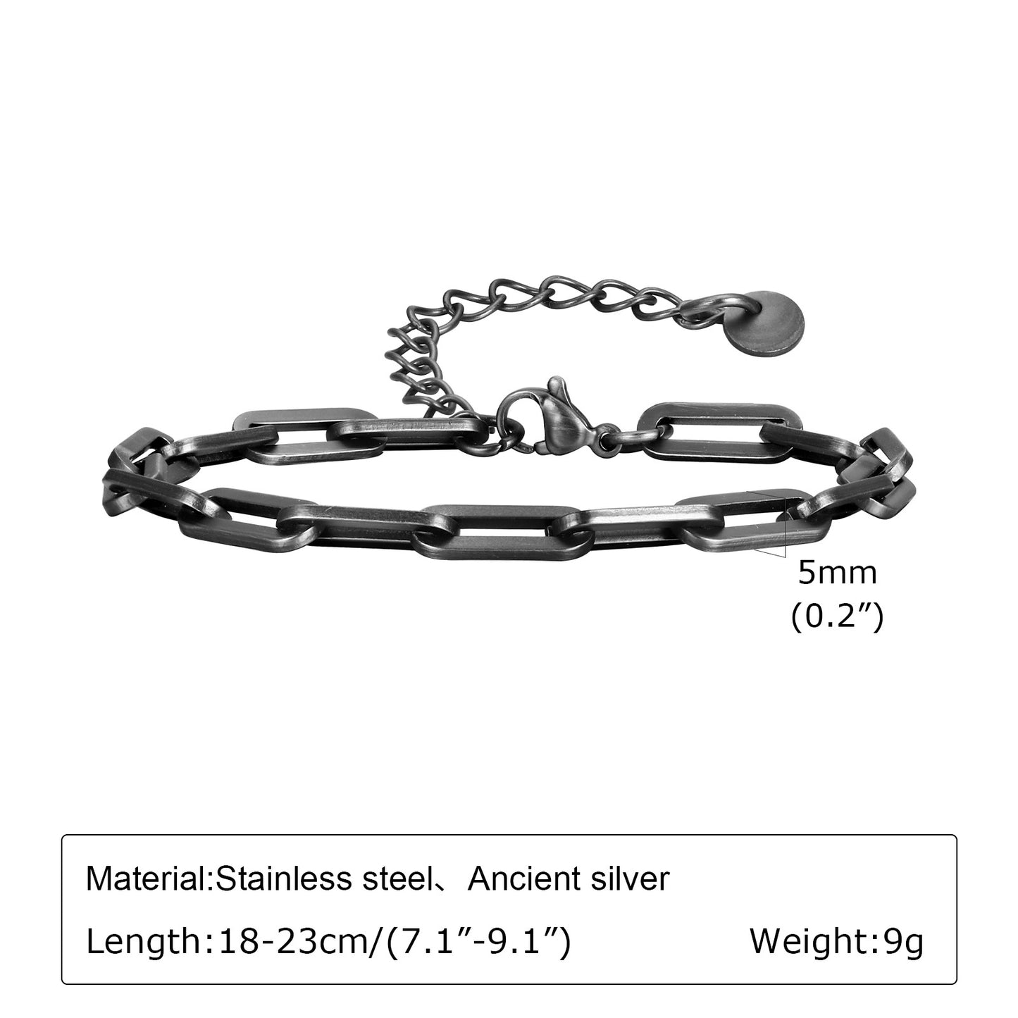 Men's Stainless Steel Flat Length Cross Chain Color Bracelets