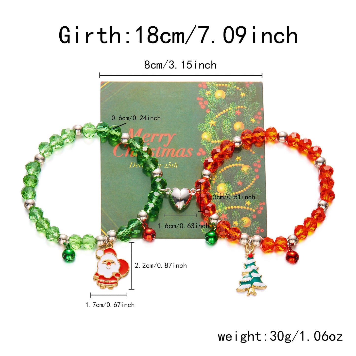 Christmas Couple Fashion Tree Snowflake Garland Bracelets