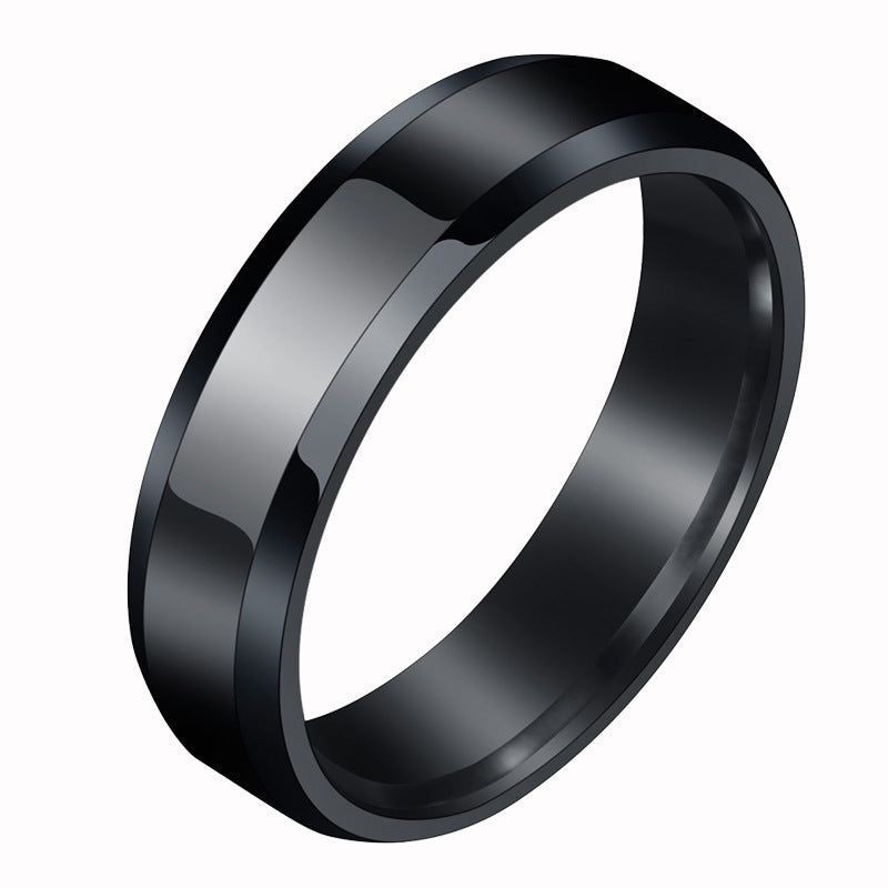 Style Simple Glossy Couple Pair Of Titanium Rings