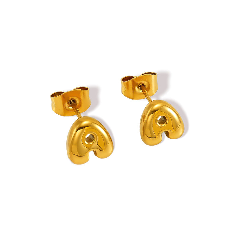 Women's Elegant Titanium Steel Stainless Gold-plated Mini Earrings