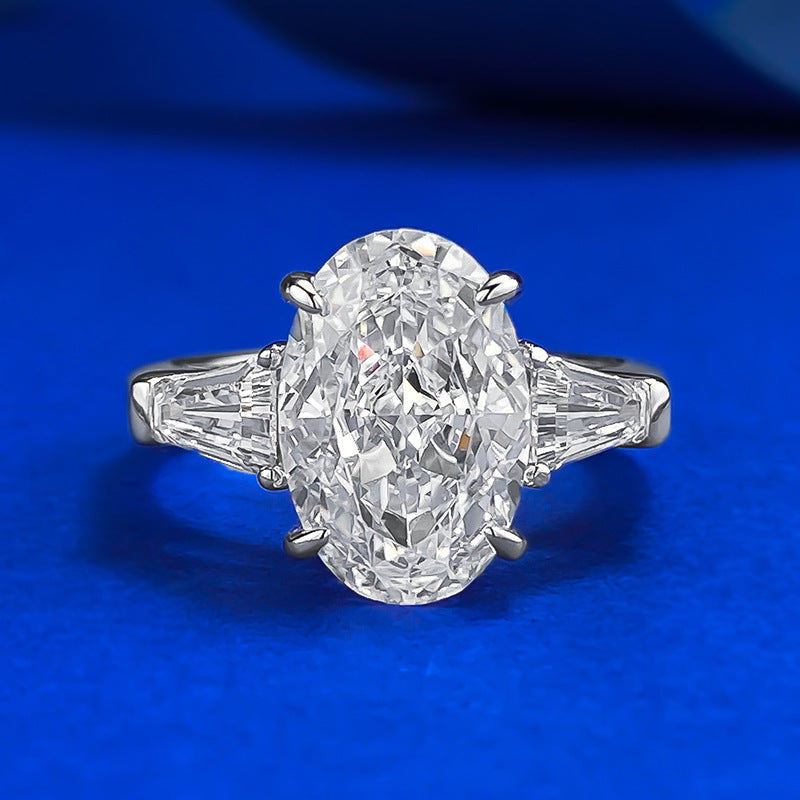 Sier High Carbon Diamond Ice Flower Cut Rings