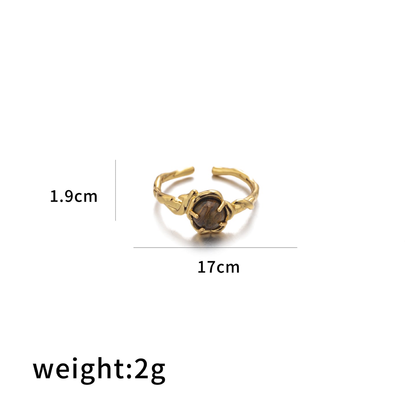 Female Irregular Wind Opening Adjustable Gold Rings