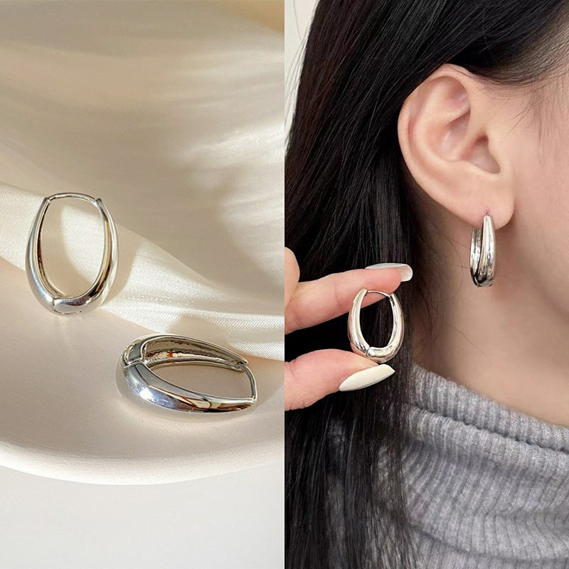 Affordable Luxury Style Female Geometric Ellipse Earrings