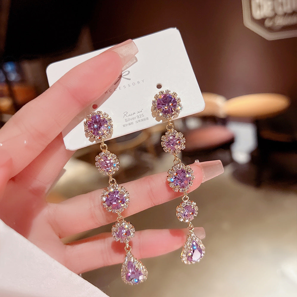 Women's Vintage Tassel Diamond High-grade Ear Minority Earrings