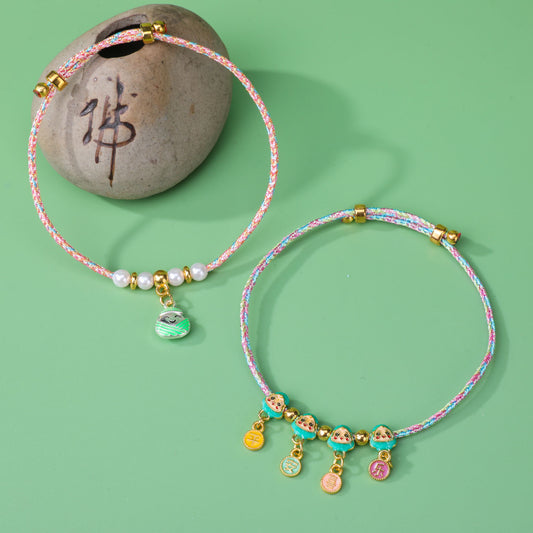 Dragon Boat Festival Colorful Alloy Adjustable Hand-woven National Style Carrying Bracelet