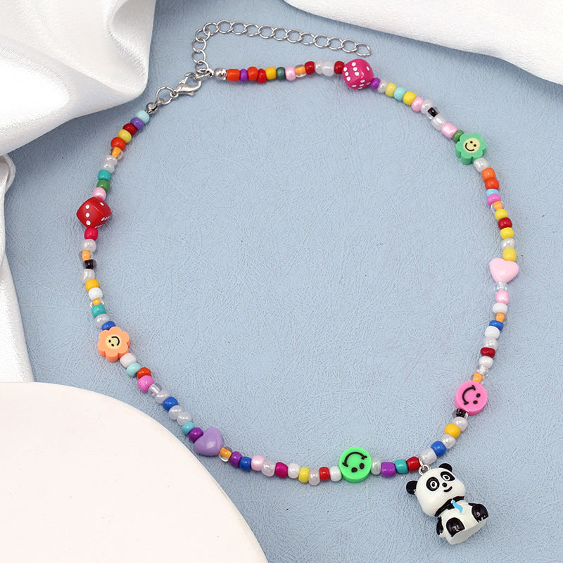 Hip Hop Dice Smiley Face Clavicle Chain Necklaces