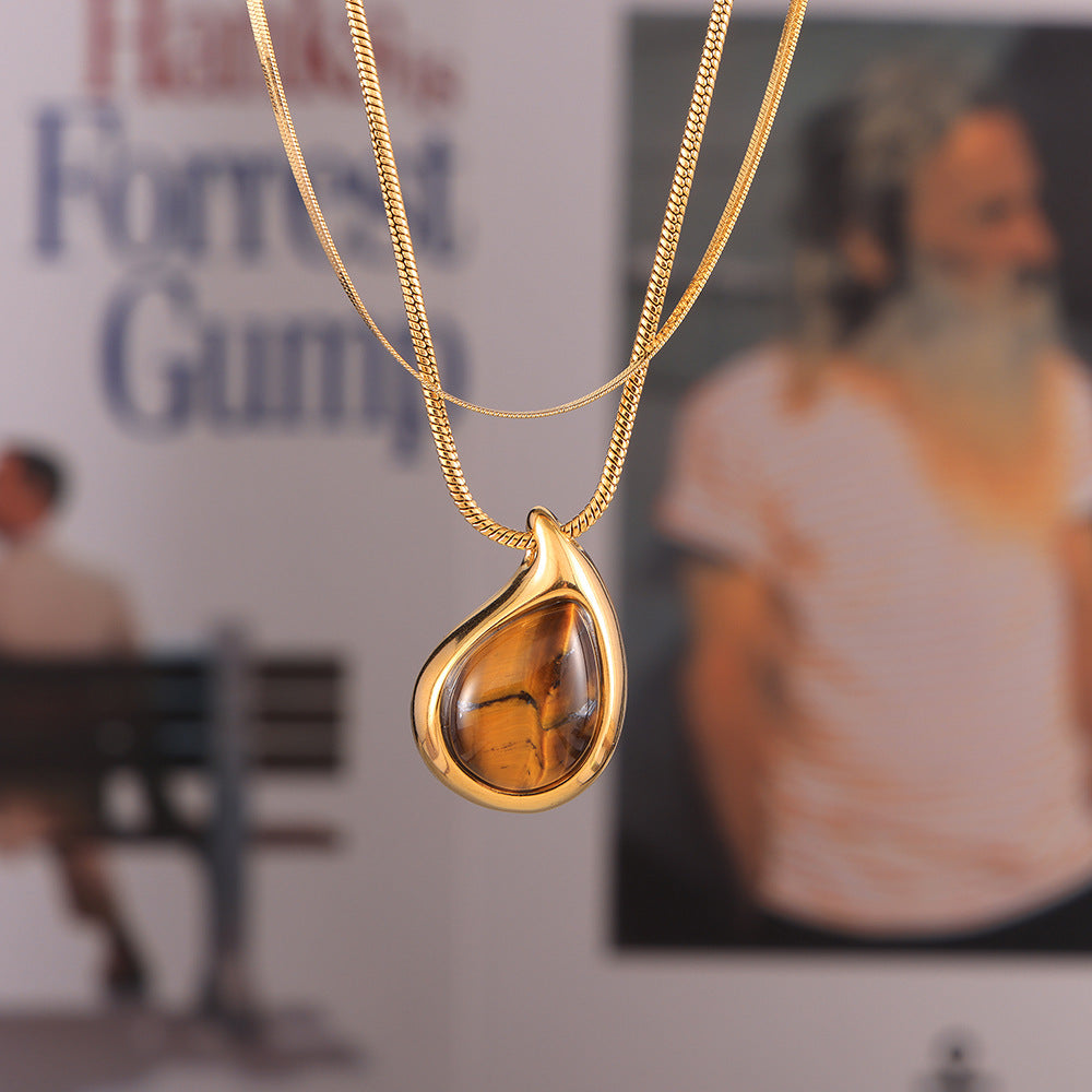 Chain Titanium Steel Gold Plated Light Necklace