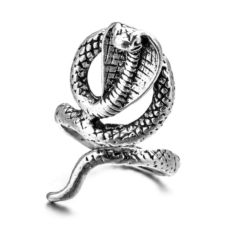 Open Snake Exaggerated Snake-shaped Punk Multiple Rings