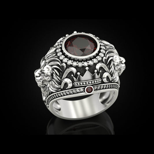 Men's Gold Sier Alloy Vintage Man's Crown Rings