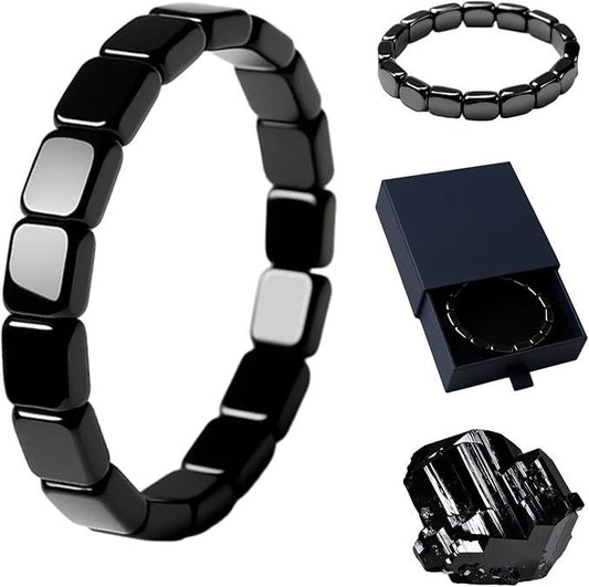 Women's & Men's Hematite Haematite Stretch Square Beaded Fashion Bracelet