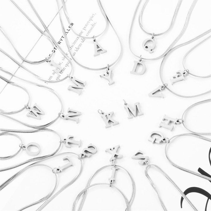 Titanium Steel English Letter Simple No Necklaces