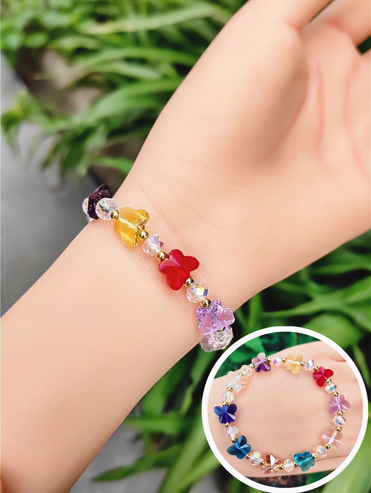 Women's Crystal Optional Sweet Fashion Ornament Butterfly Bracelets