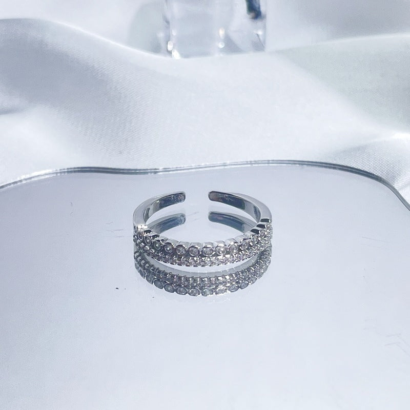 Luxury High-grade Full Diamond Open-end Zircon Rings