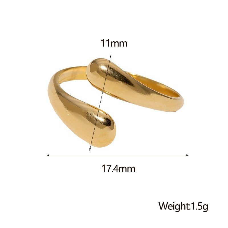 Stainless Steel Opening Adjustable Gold-plated Niche High-grade Rings