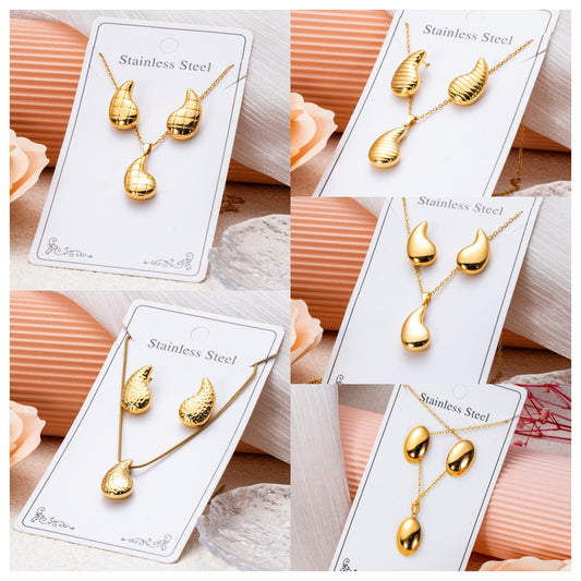 Series Stainless Steel Ear Light Luxury Jewelry Set
